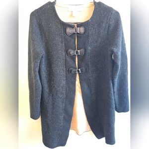 Ellen Tracy Acrylic/ Woolen Cardigan Black Size Medium